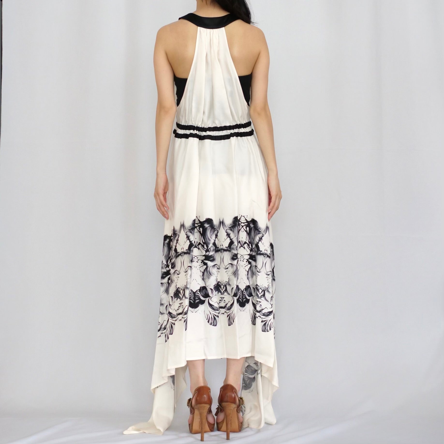 thomas wylde silk dress Original Rare Thomas Wylde Silk Dress Skull Skelton Off White Sheer XS