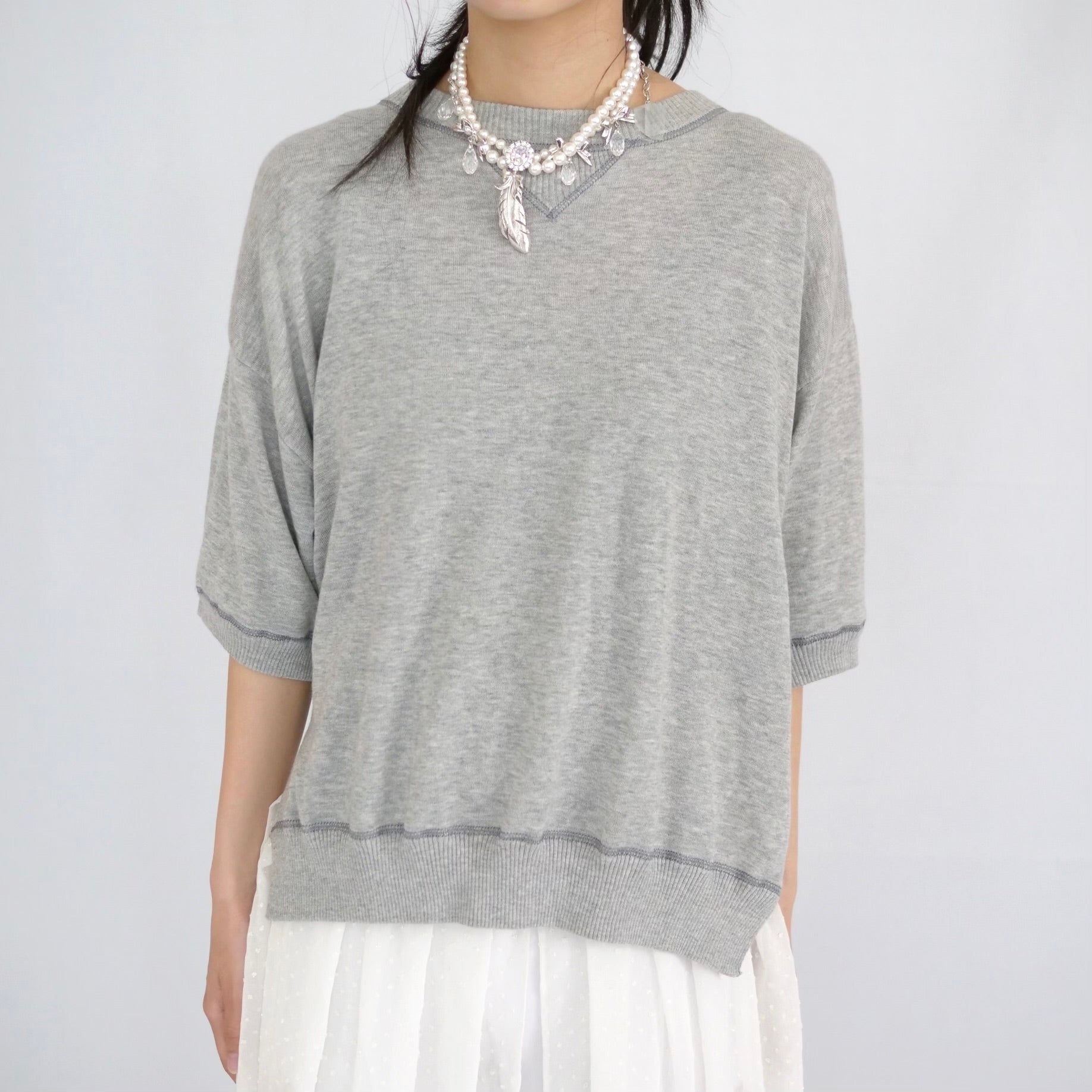 [OLD&VINTAGE] sacai luck  ニット×シフォンワンピース