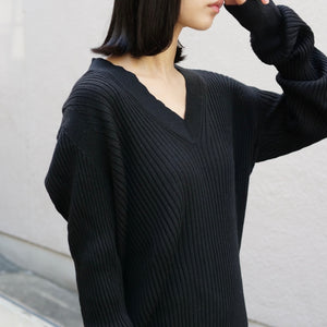 [OLD&VINTAGE] Maison Margiela Vネックリブニット