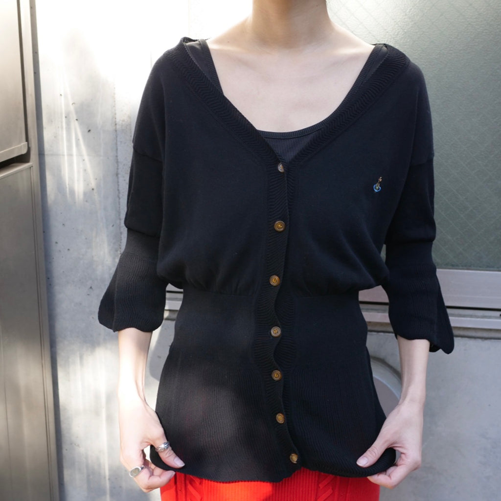 [OLD&VINTAGE]vivienne westwood red lavel ハーフスリーブニットカーディガン