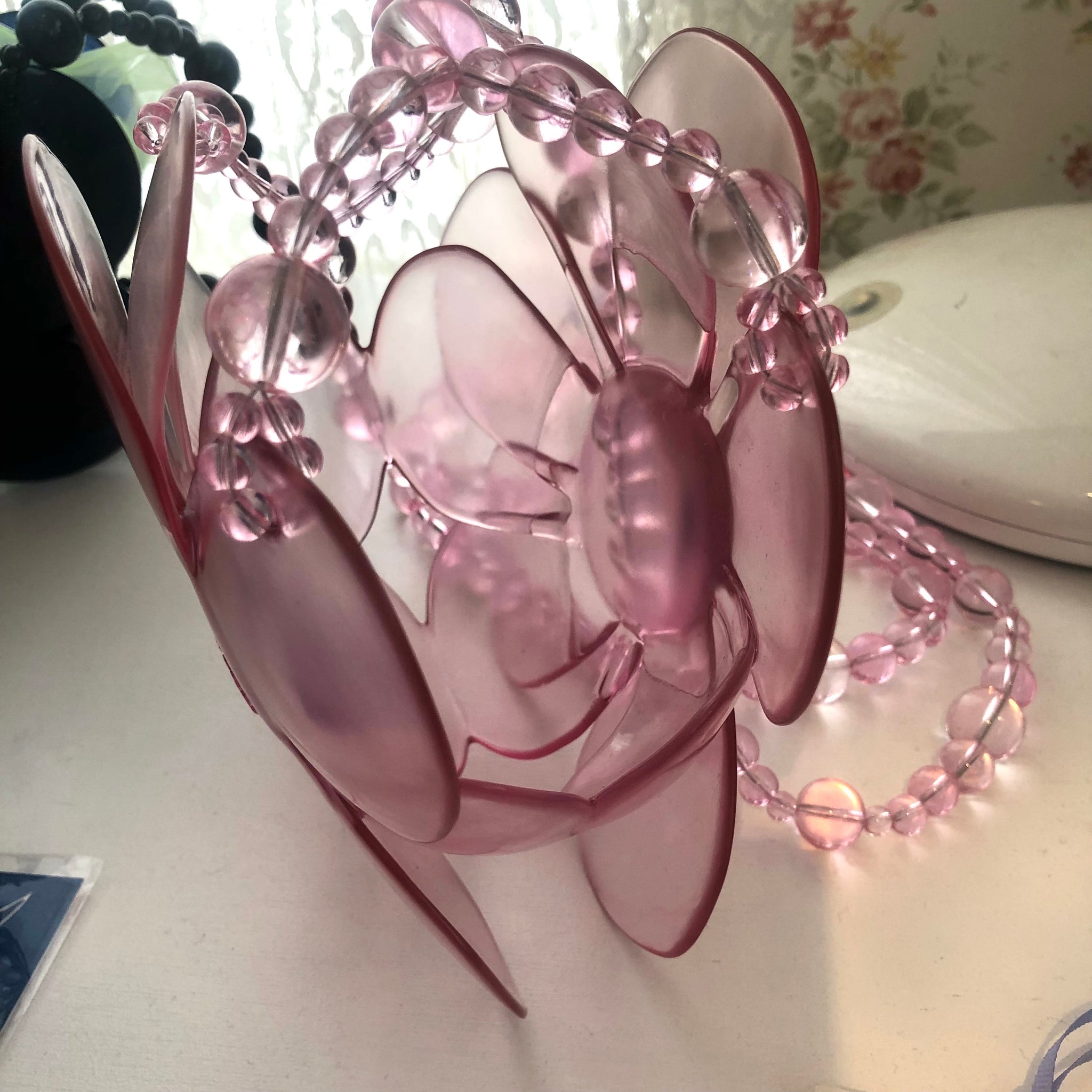 【SALE】SUSAN FANG　3D PRINTED BEADED FLOWER BAG (PINK)
