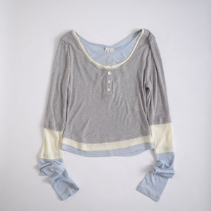 YUHAN WANG LAYERED ILLUSION TOP / GREY/BLUE – dim at noon
