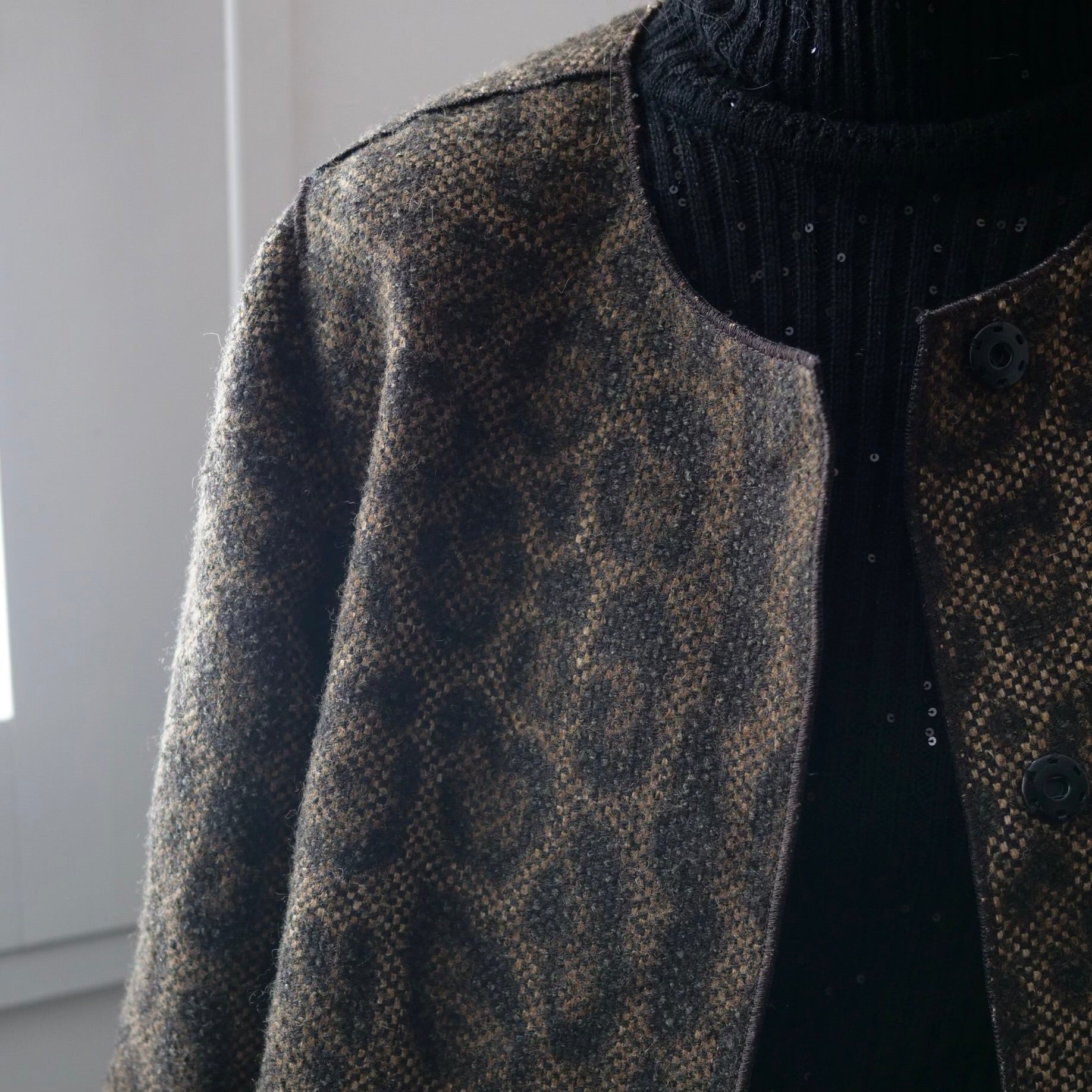 [OLD&VINTAGE] DOLCE&GABBANA ノーカラーヒョウ柄コート