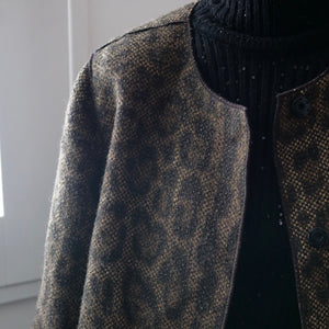 [OLD&VINTAGE] DOLCE&GABBANA ノーカラーヒョウ柄コート