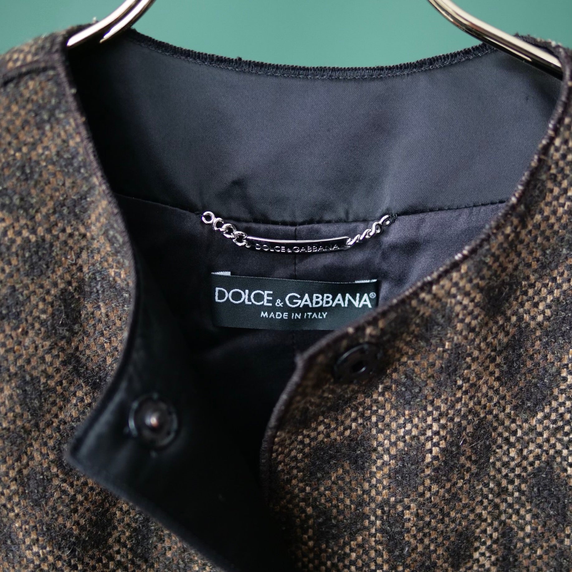 [OLD&VINTAGE] DOLCE&GABBANA ノーカラーヒョウ柄コート