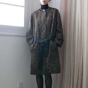 [OLD&VINTAGE] DOLCE&GABBANA ノーカラーヒョウ柄コート
