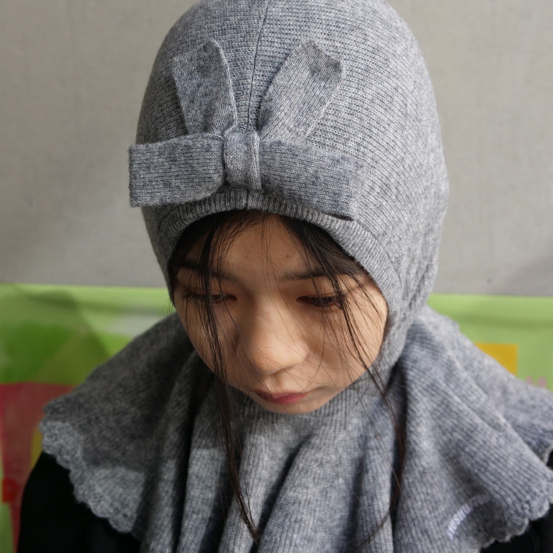 [SALE]SHUSHU/TONG   Cape hat / grey