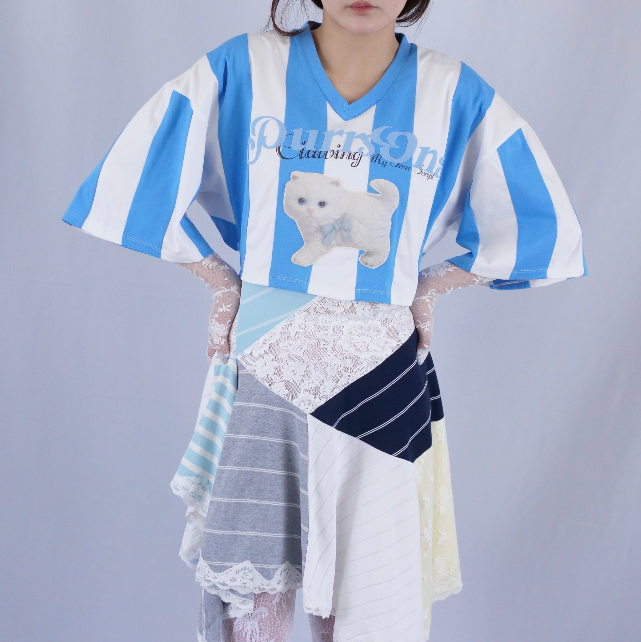 SALE】YUHAN WANG PURRSONA STRIPED KITTY TOP – dim at noon