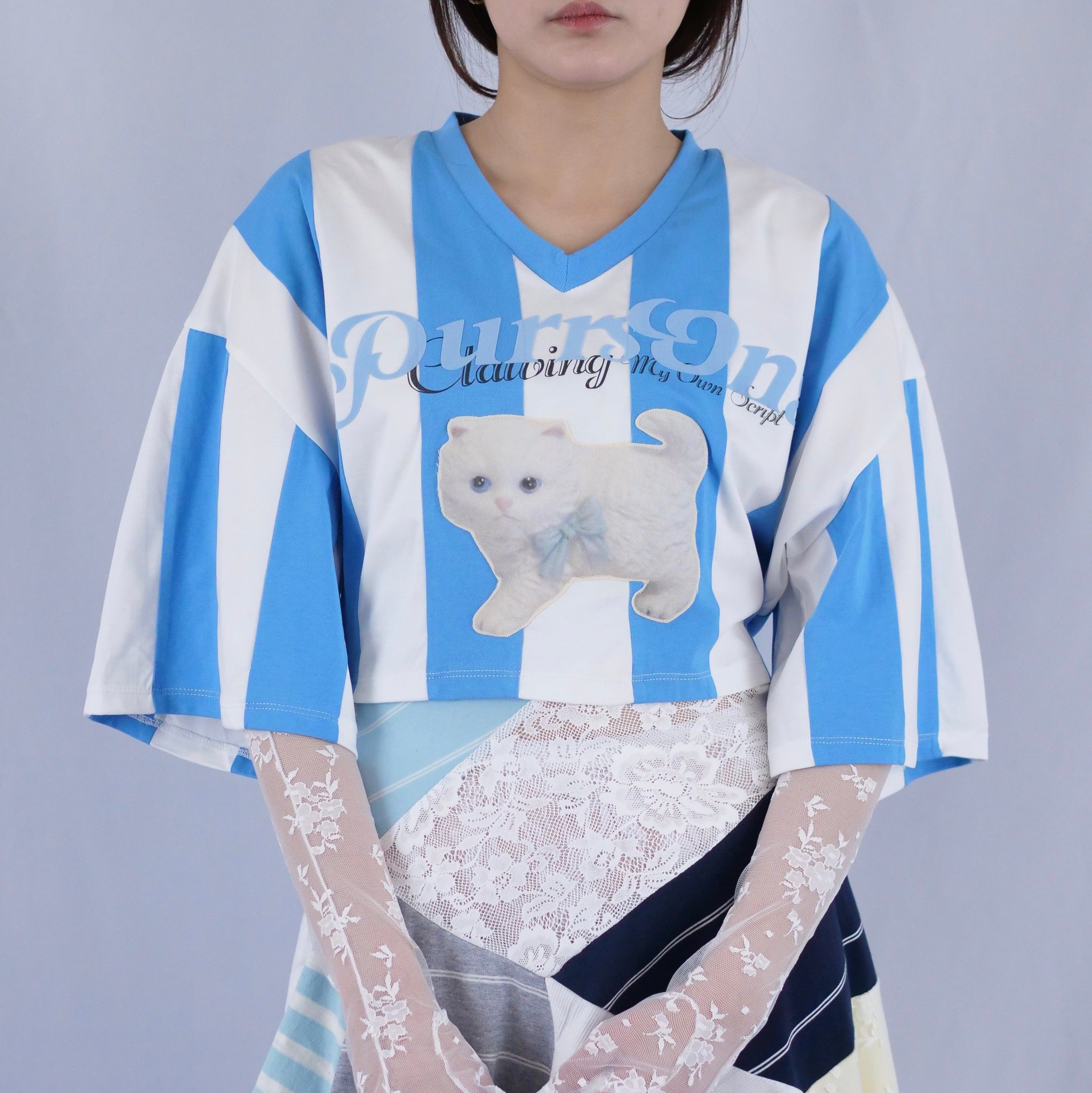 YUHAN WANG PURRSONA STRIPED KITTY TOP – dim at noon