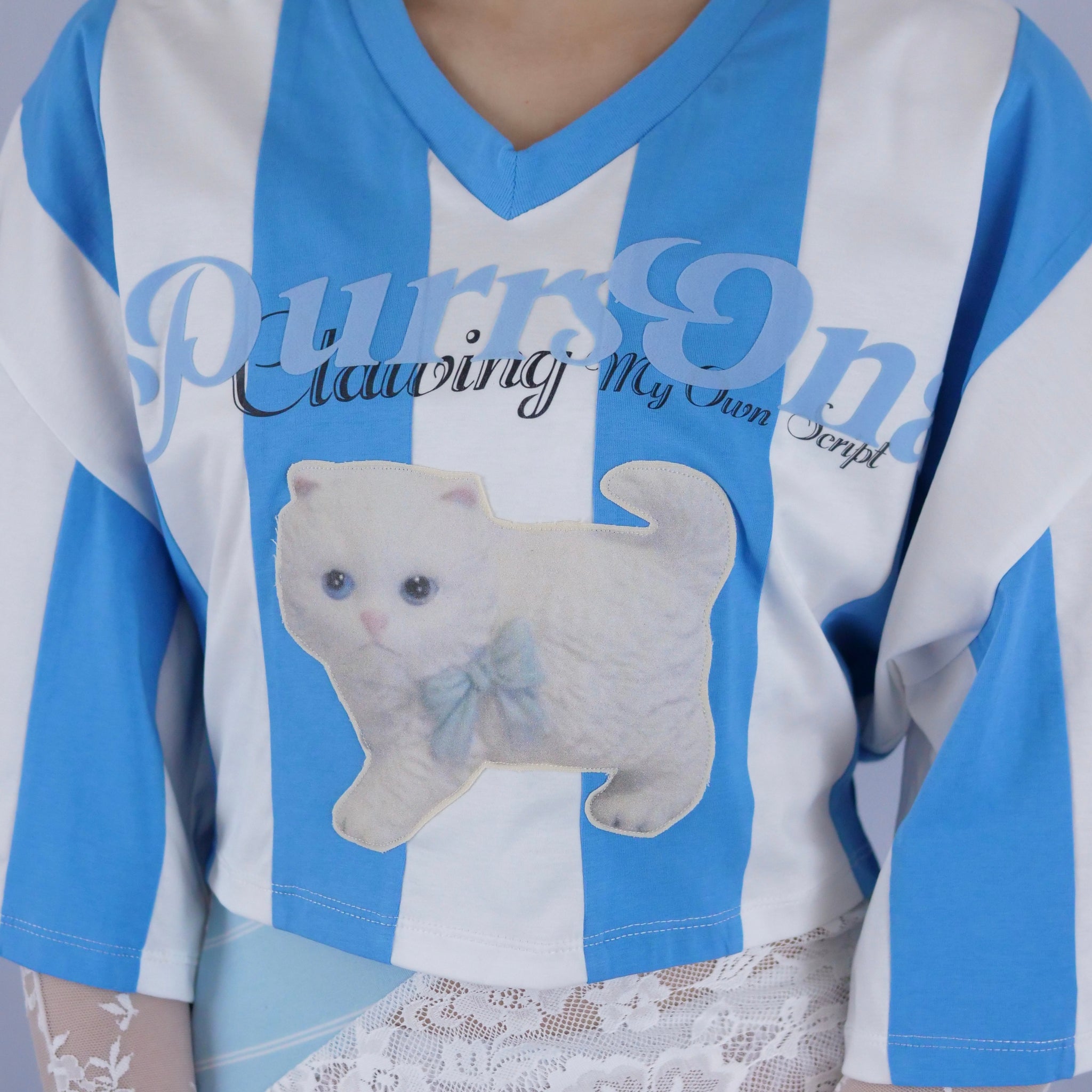 YUHAN WANG PURRSONA STRIPED KITTY TOP – dim at noon