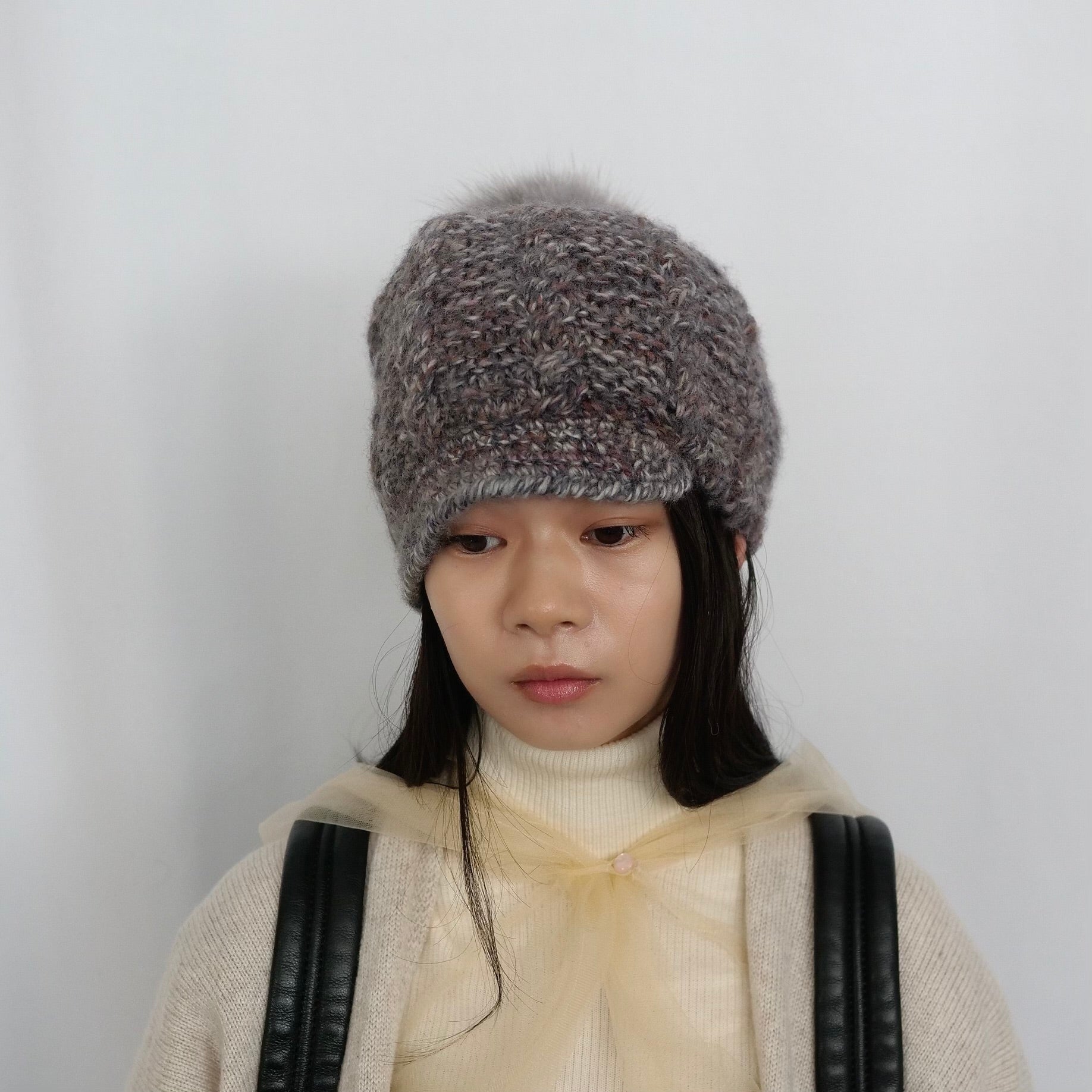 [OLD&VINTAGE]Bureau des Fantaisistes　ポンポンニット帽 / grey