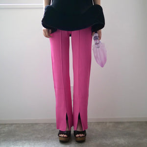 【SALE】SODUK SLIT KNIT TROUSERS / PINK