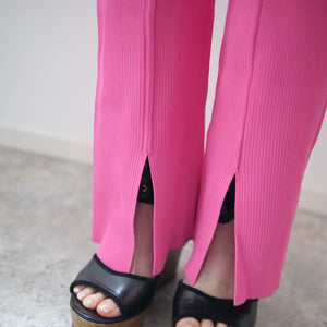 【SALE】SODUK SLIT KNIT TROUSERS / PINK