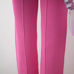 【SALE】SODUK SLIT KNIT TROUSERS / PINK
