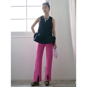 【SALE】SODUK SLIT KNIT TROUSERS / PINK