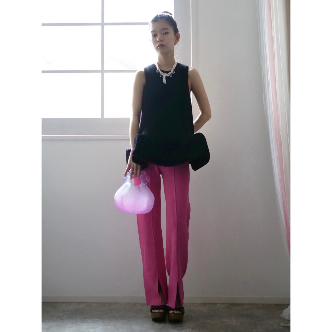 【SALE】SODUK SLIT KNIT TROUSERS / PINK