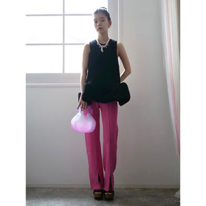 【SALE】SODUK SLIT KNIT TROUSERS / PINK