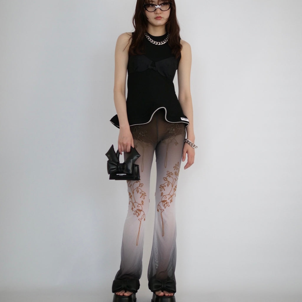 KASIA KUCHARSKA OAK LEAVES FLARED PANTS (natural/black)