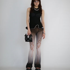 KASIA KUCHARSKA OAK LEAVES FLARED PANTS (natural/black)