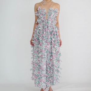SUSAN FANG　TEXTURED FLOWER DRESS W/LASER CUT