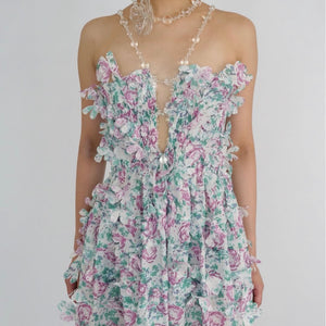 SUSAN FANG　TEXTURED FLOWER DRESS W/LASER CUT