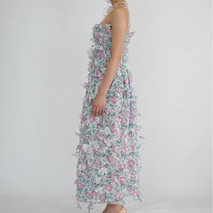 SUSAN FANG　TEXTURED FLOWER DRESS W/LASER CUT