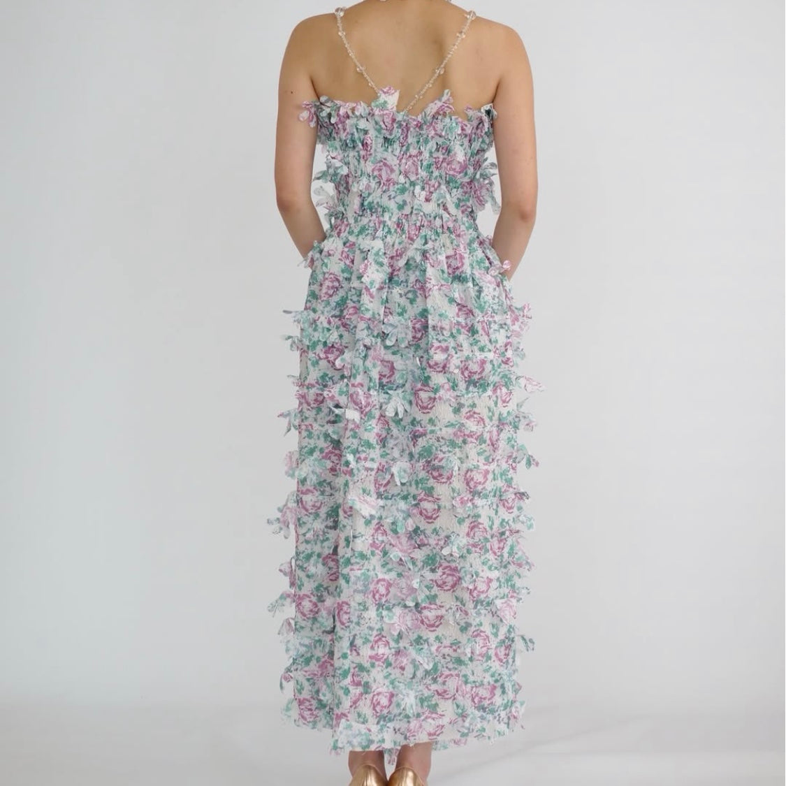SUSAN FANG　TEXTURED FLOWER DRESS W/LASER CUT