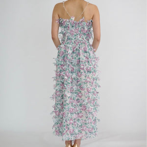 SUSAN FANG　TEXTURED FLOWER DRESS W/LASER CUT
