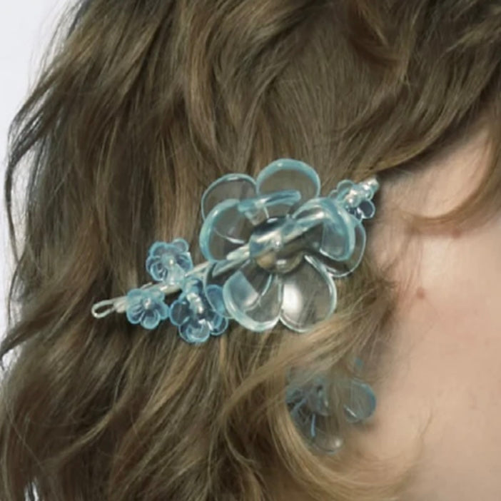 【SALE】SUSAN FANG　3D PRINTED FLOWER HAIRCLIP (BLUE)