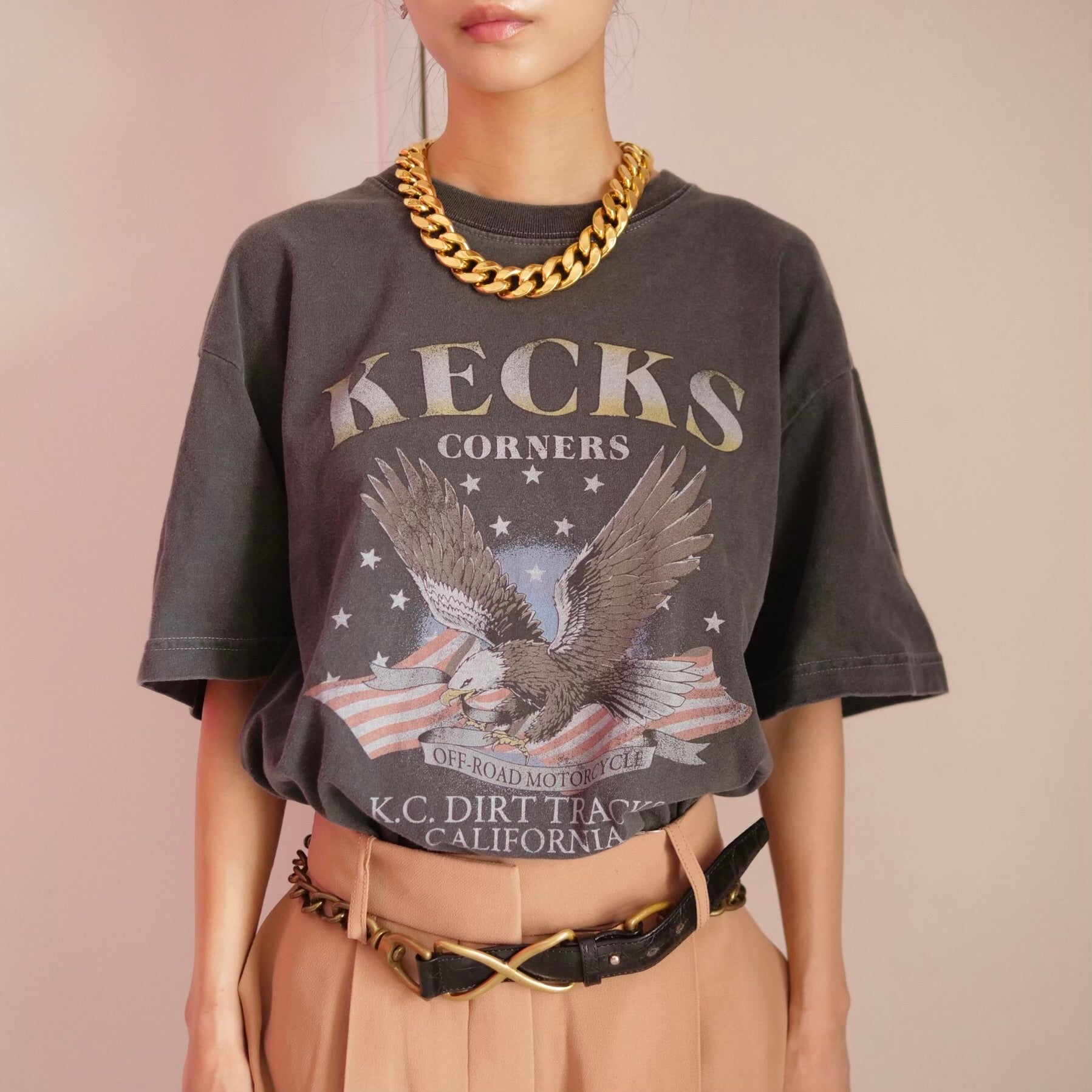 [OLD&VINTAGE] イーグルプリント Tシャツ