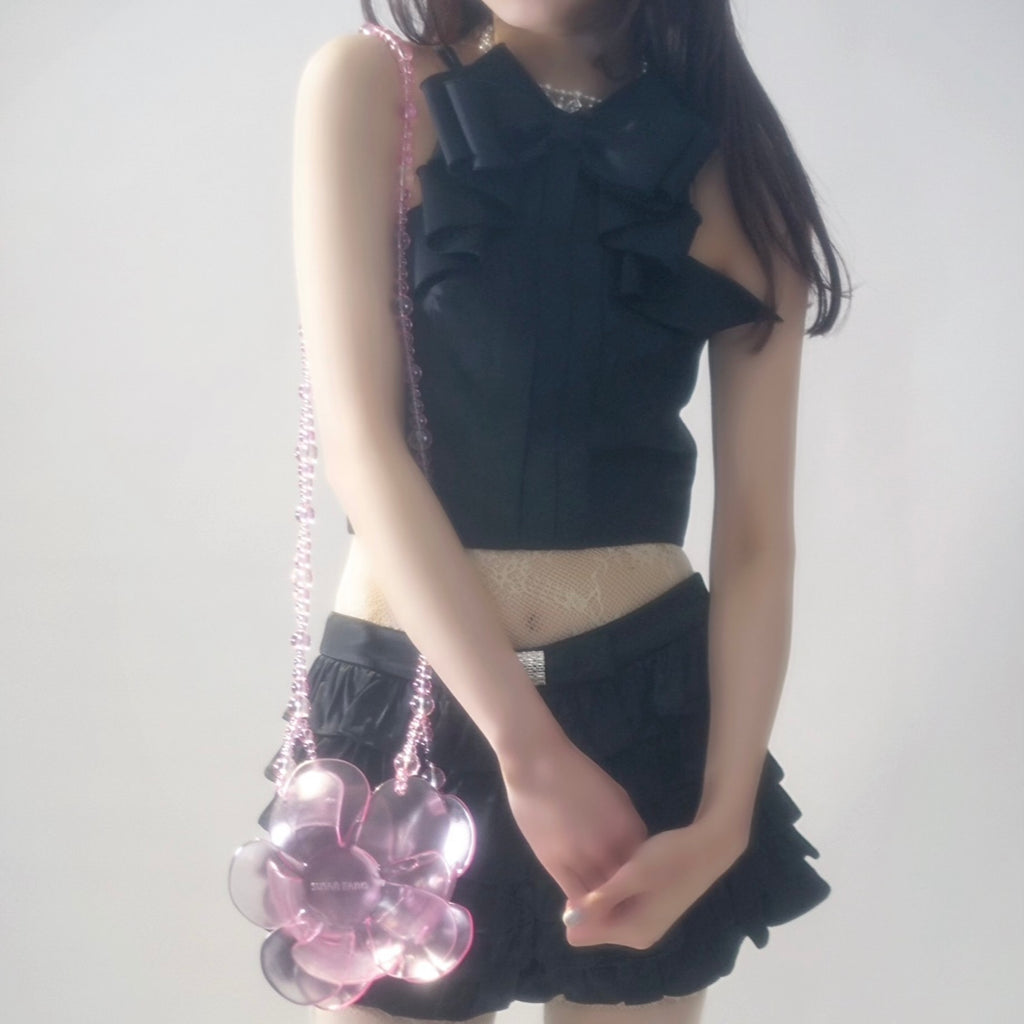 SUSAN FANG　3D PRINTED BEADED FLOWER BAG (PINK)