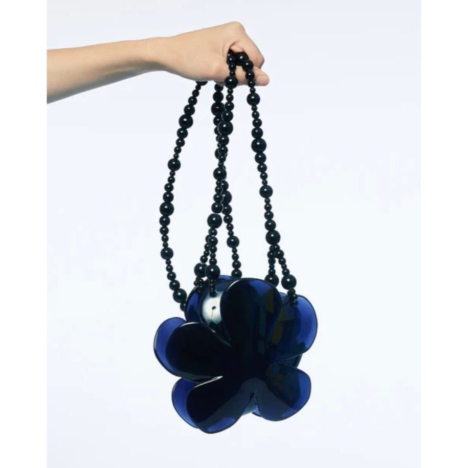 SUSAN FANG　3D PRINTED BEADED FLOWER BAG (PURPLE)