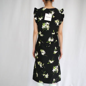 SHUSHU/TONG  Lace flare sleeve dress / printing