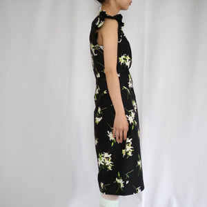 SHUSHU/TONG  Lace flare sleeve dress / printing