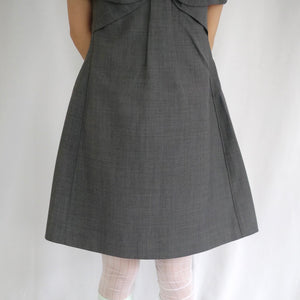 SHUSHU/TONG  Bow off-shoulder dress / grey
