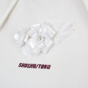 SHUSHU/TONG   Lapel elastic sleeveless top / white