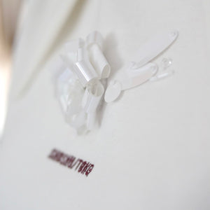 SHUSHU/TONG   Lapel elastic sleeveless top / white