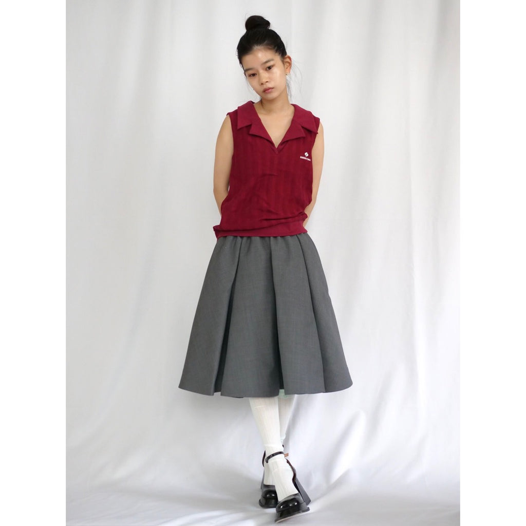 SHUSHU/TONG  Silhouette pleated skirt / grey