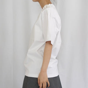 SHUSHU/TONG  Beaded floral T-shirt / white