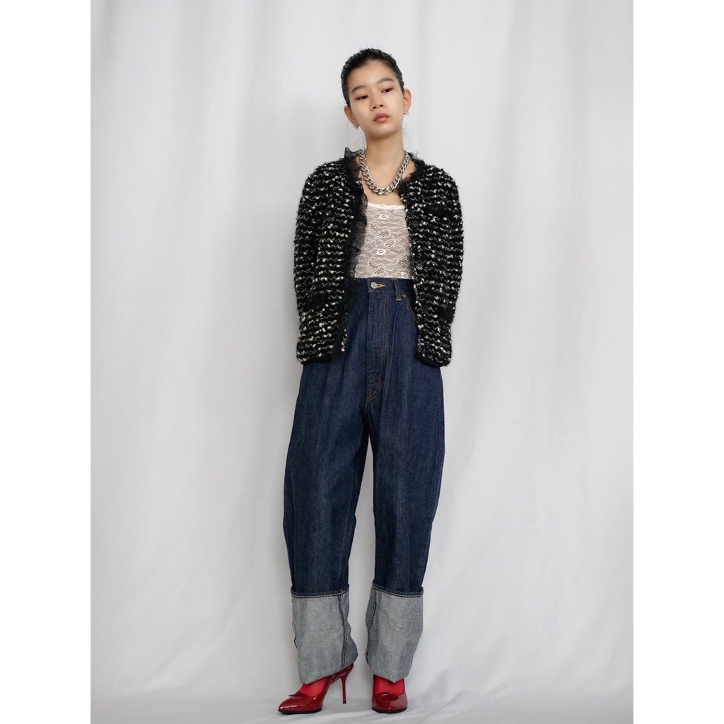 [OLD&VINTAGE] DOLCE&GABBANA　ツイードジャケット(BLACK/WHITE)