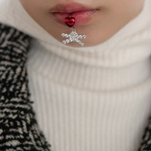 YVMIN×SHUSHU/TONG  Enamel Heart Bow Lip Ring