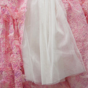 SUSAN FANG　FLOWER-LASER CUT MAXI DRESS / PINK