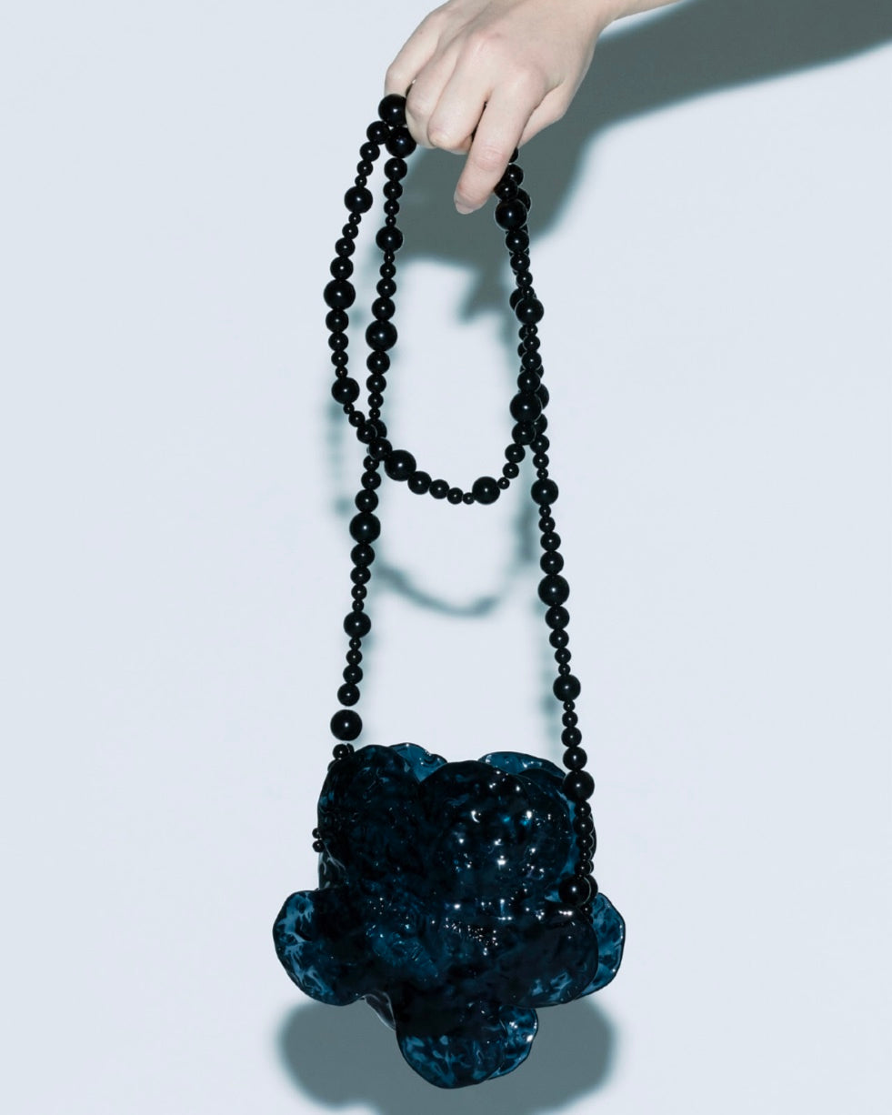 【SALE】SUSAN FANG　3D PRINTED FLOWER BAG / BLACK GLOSSY