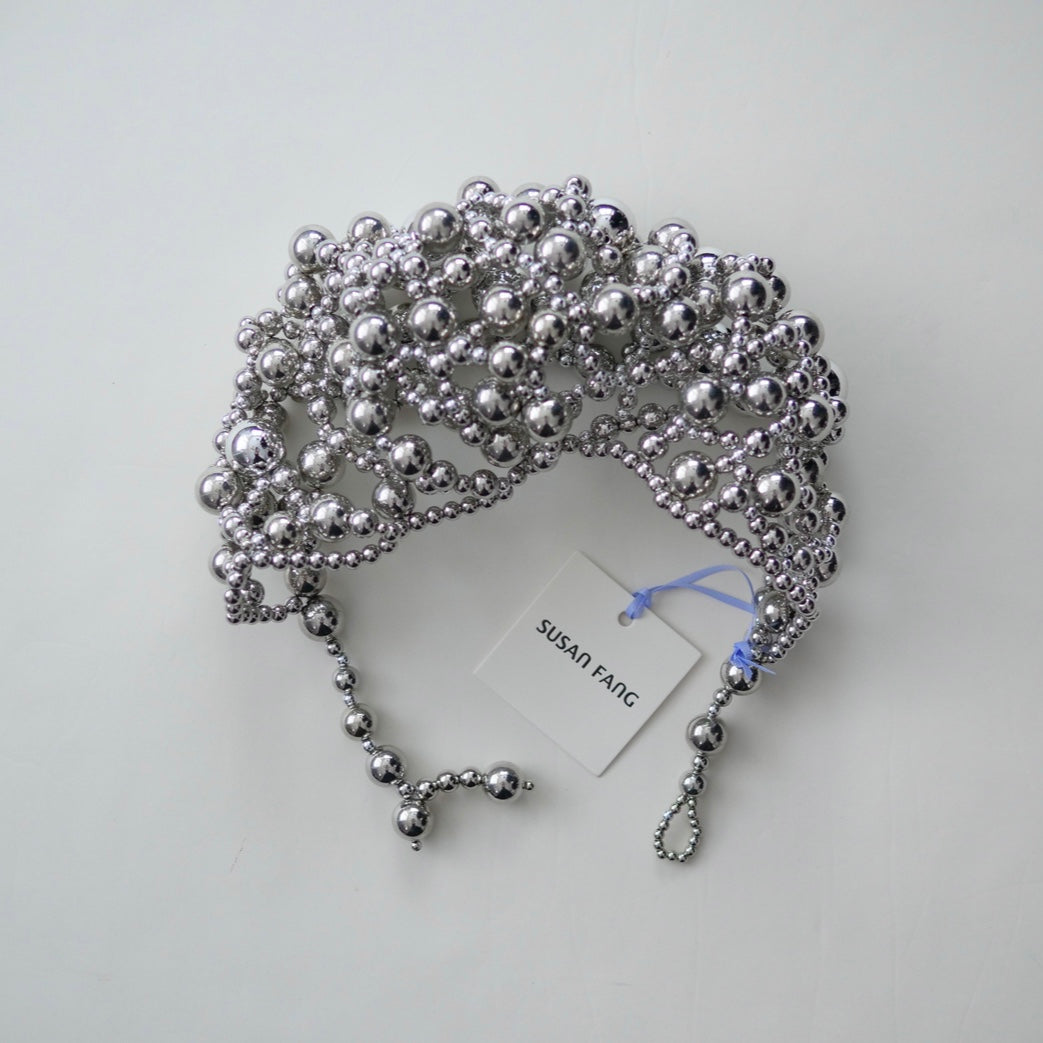 ・SUSAN FANG　SILVER BEADED HEADPIECE