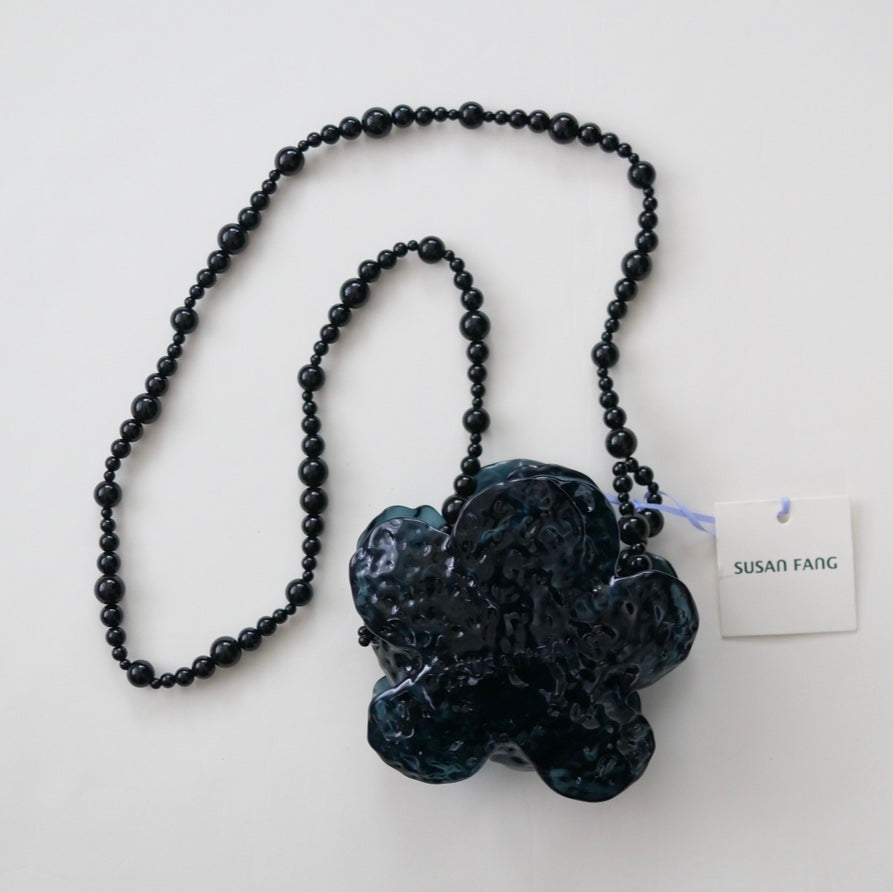 【SALE】SUSAN FANG　3D PRINTED FLOWER BAG / BLACK GLOSSY