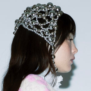 ・SUSAN FANG　SILVER BEADED HEADPIECE