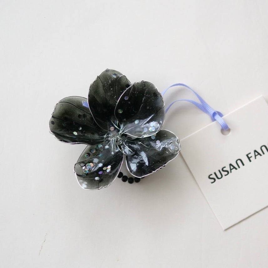 SUSAN FANG　RESIN FLOWER CLEAR RING / BLACK