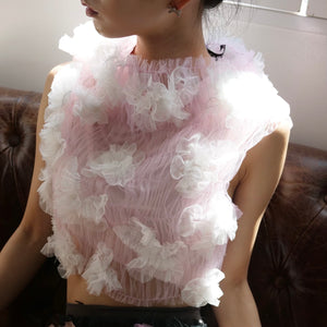 SUSAN FANG　SHIRRED FLOWER TOP