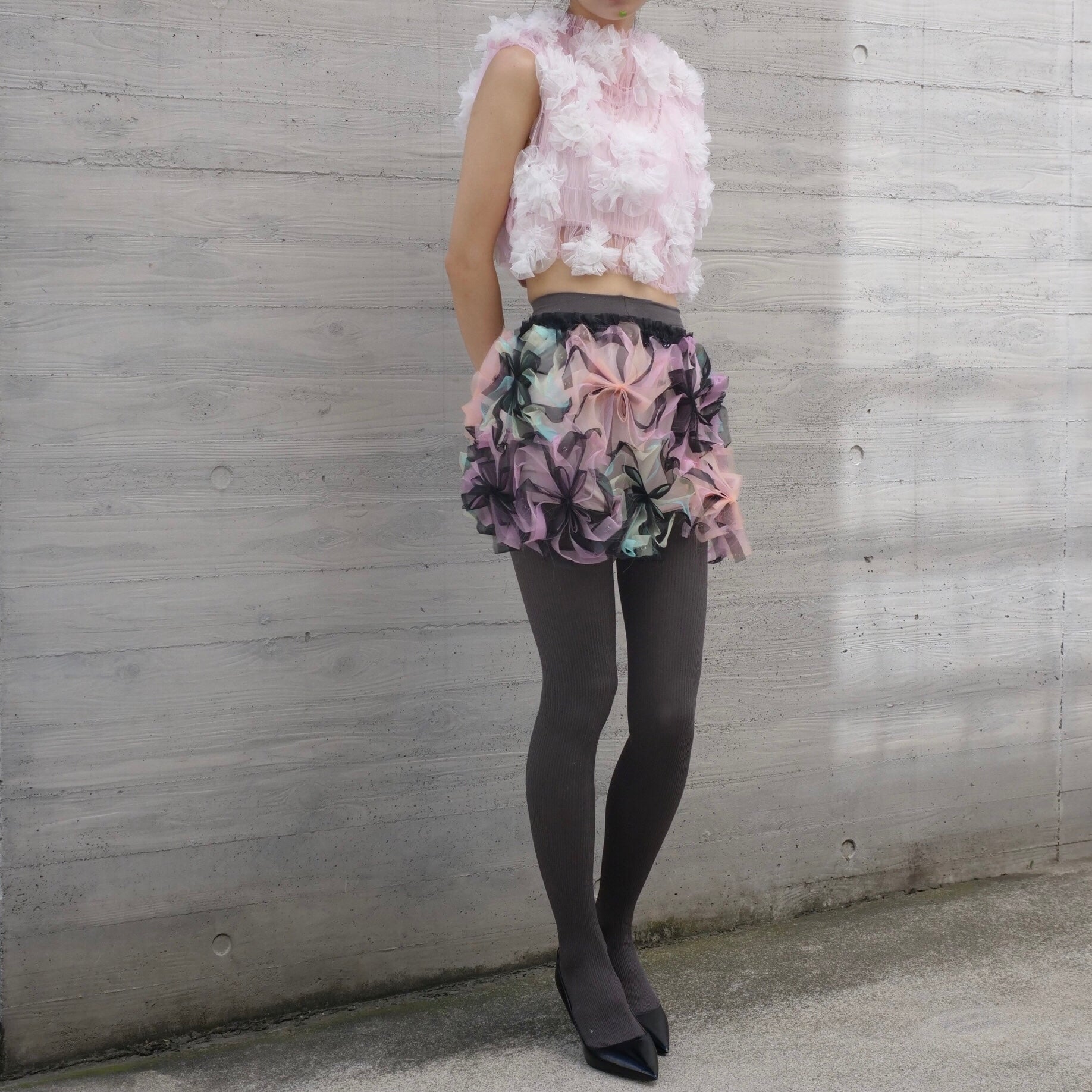 SUSAN FANG　SHIRRED FLOWER TOP