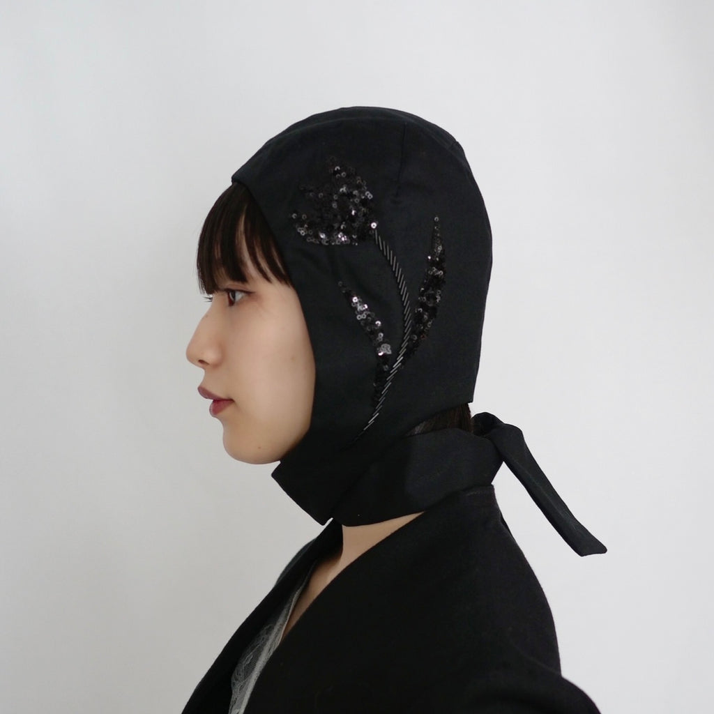 NOHRA　別注 オートクチュール刺繍フライトキャップ / BLACK